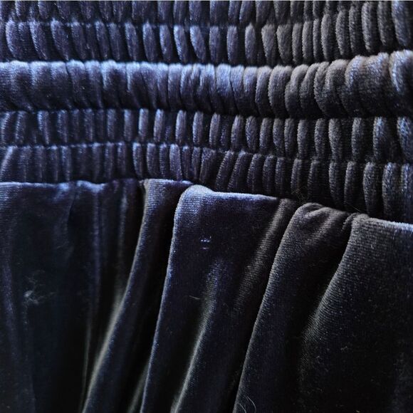 Madewell Dark Blue Velvet Cropped Lounge Pants - Picture 5 of 7